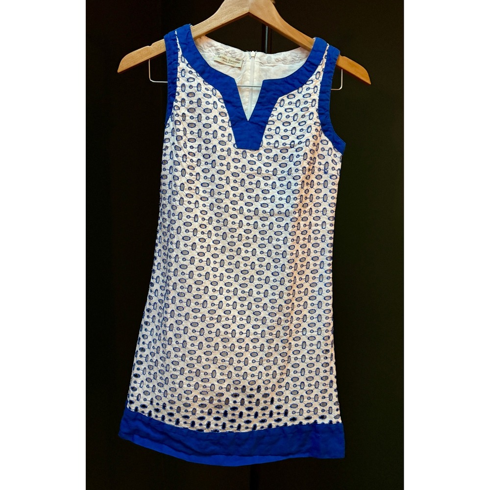 Sartoria Saracena 100% Cotton Made in Italy Blue & White Sleeveless Dress